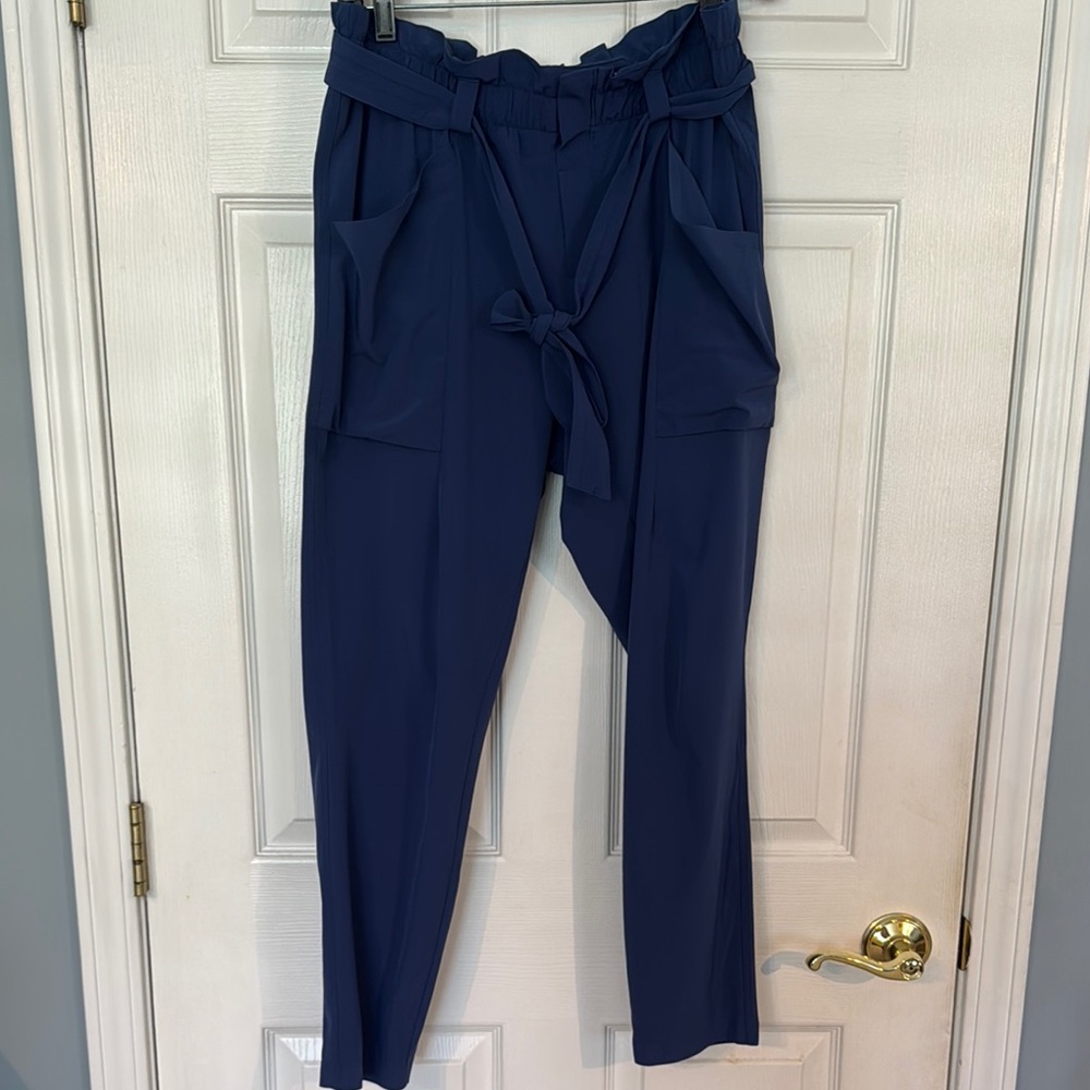 Royal Blue Tapered Tie-Waist Trousers